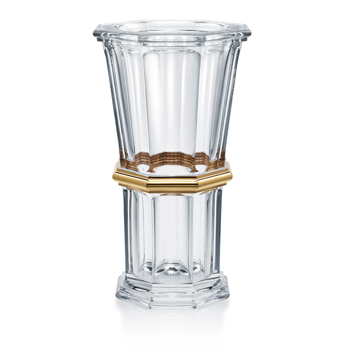 Baccarat Harcourt Straight 12.5" Vase, Gold