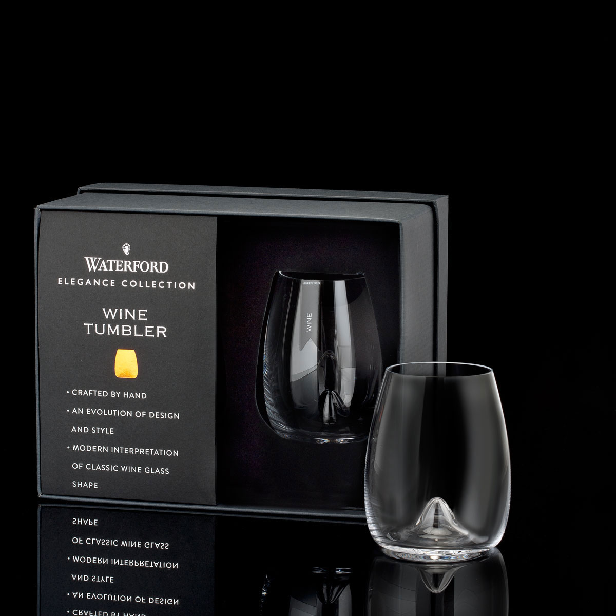 NIB LIBBEY OCCASIONS SET OF FOUR 16.5 oz STEMLESS WINE GLASSES
