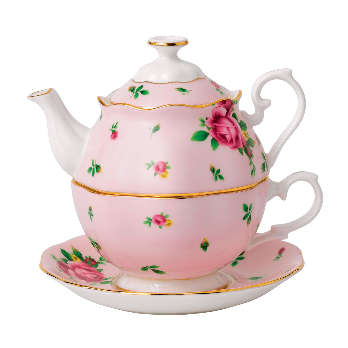 Royal Albert China New Country Roses Pink Tea Party For One