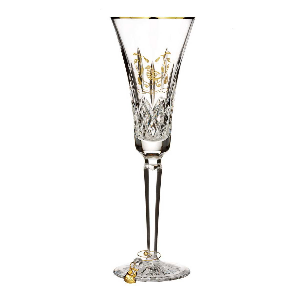 Waterford Crystal, 12 Days of Christmas Lismore Partridge Gold Flute, Single