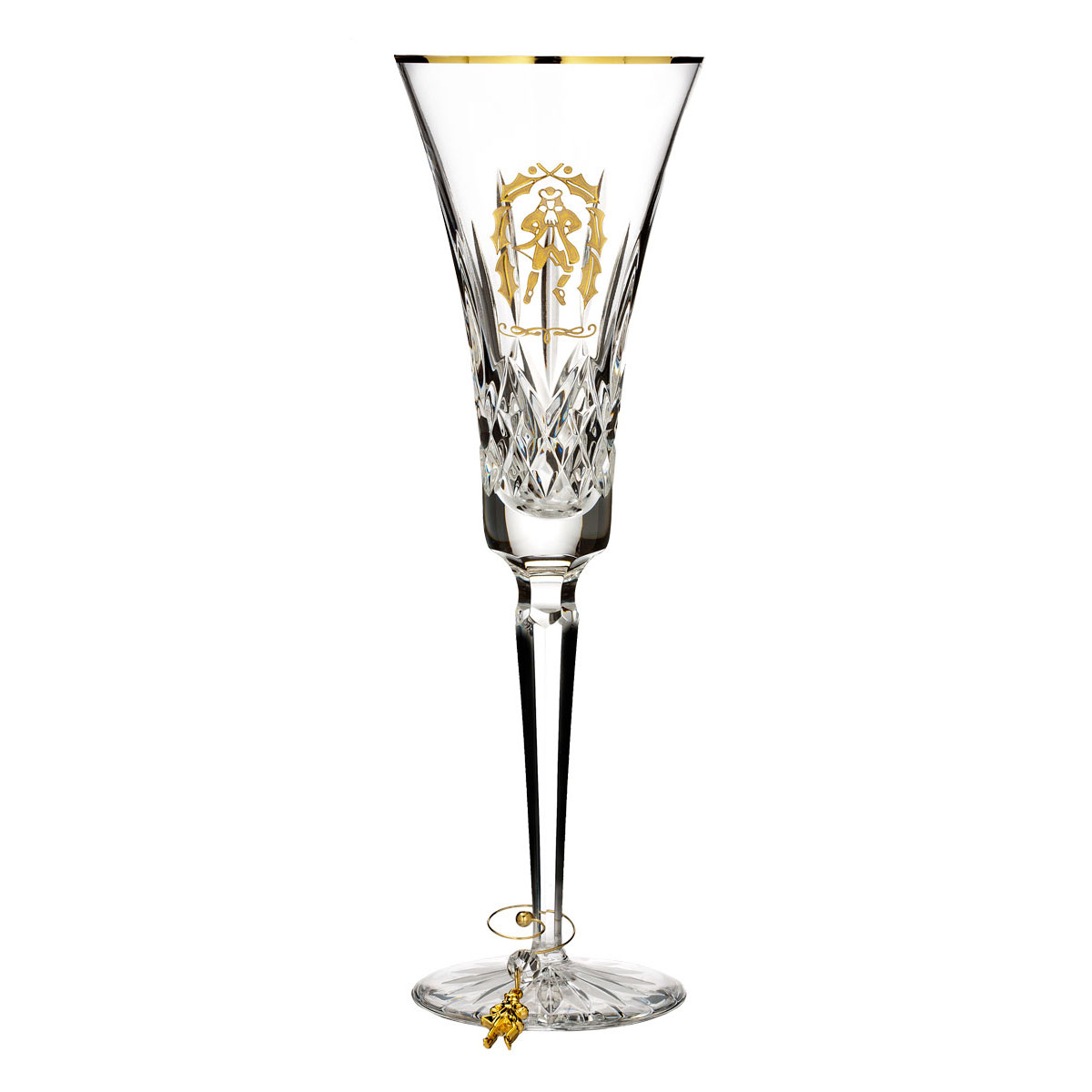 Waterford Crystal 2018 12 Days Collection Lismore Ten Lords Gold Flute, Single
