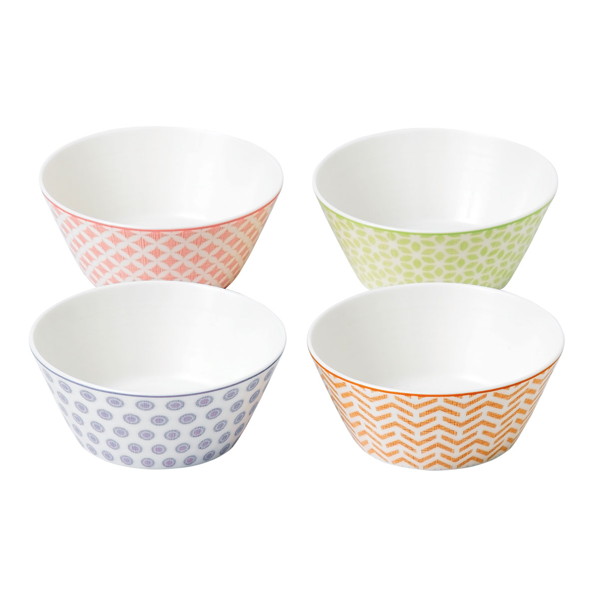 Royal Doulton Pastels Accent Bowls 4.3" Set of 4 Mixed Patterns