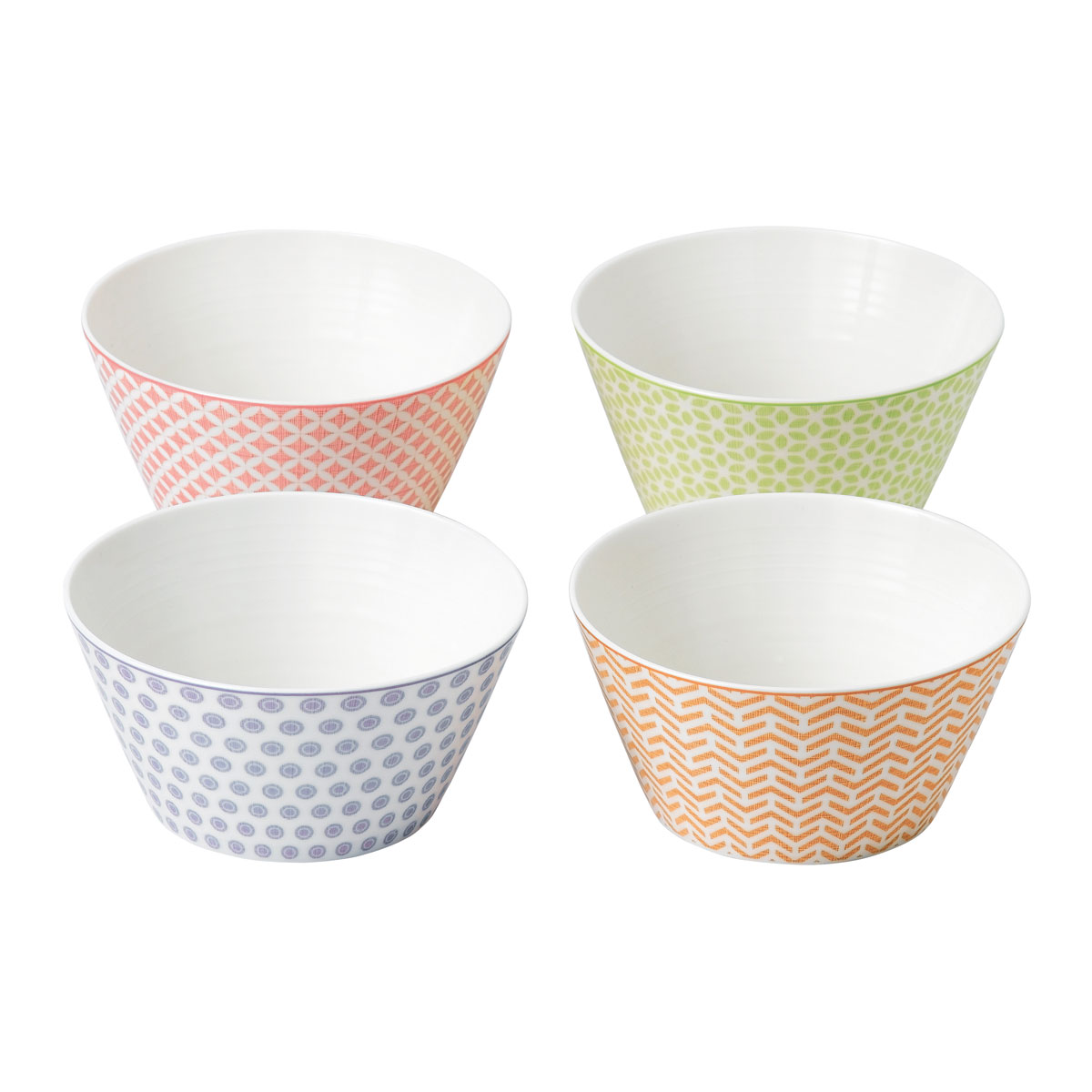 Royal Doulton Pastels Accent Bowls 6" Set of 4 Mixed Patterns
