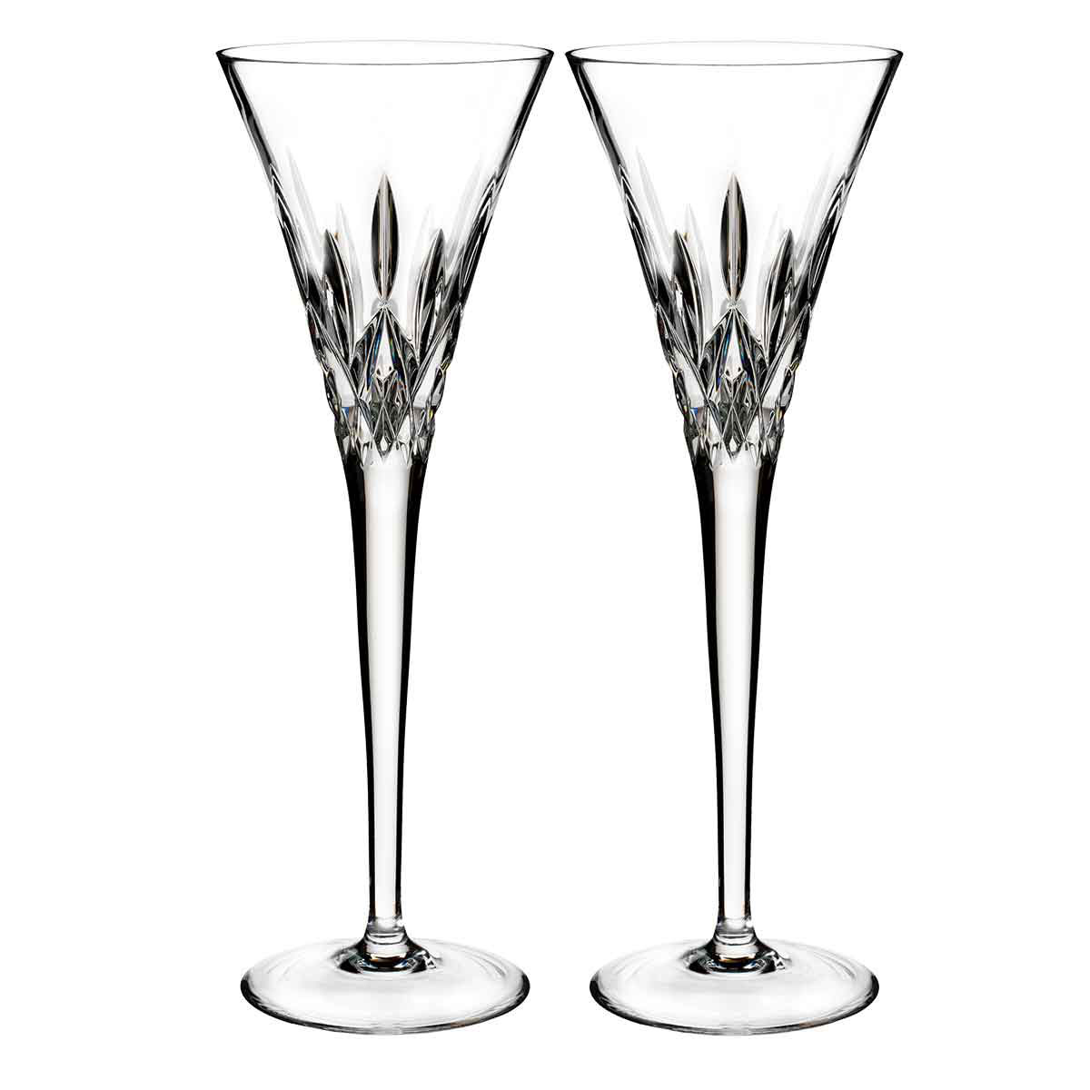 Waterford Lismore Pops Toasting Crystal Flutes, Pair