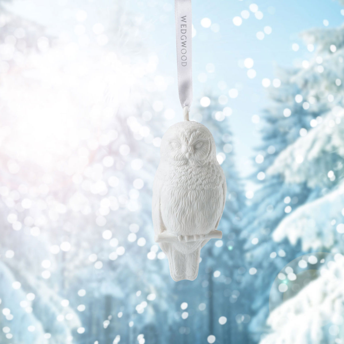 Wedgwood Figural Snowy Owl Christmas Ornament