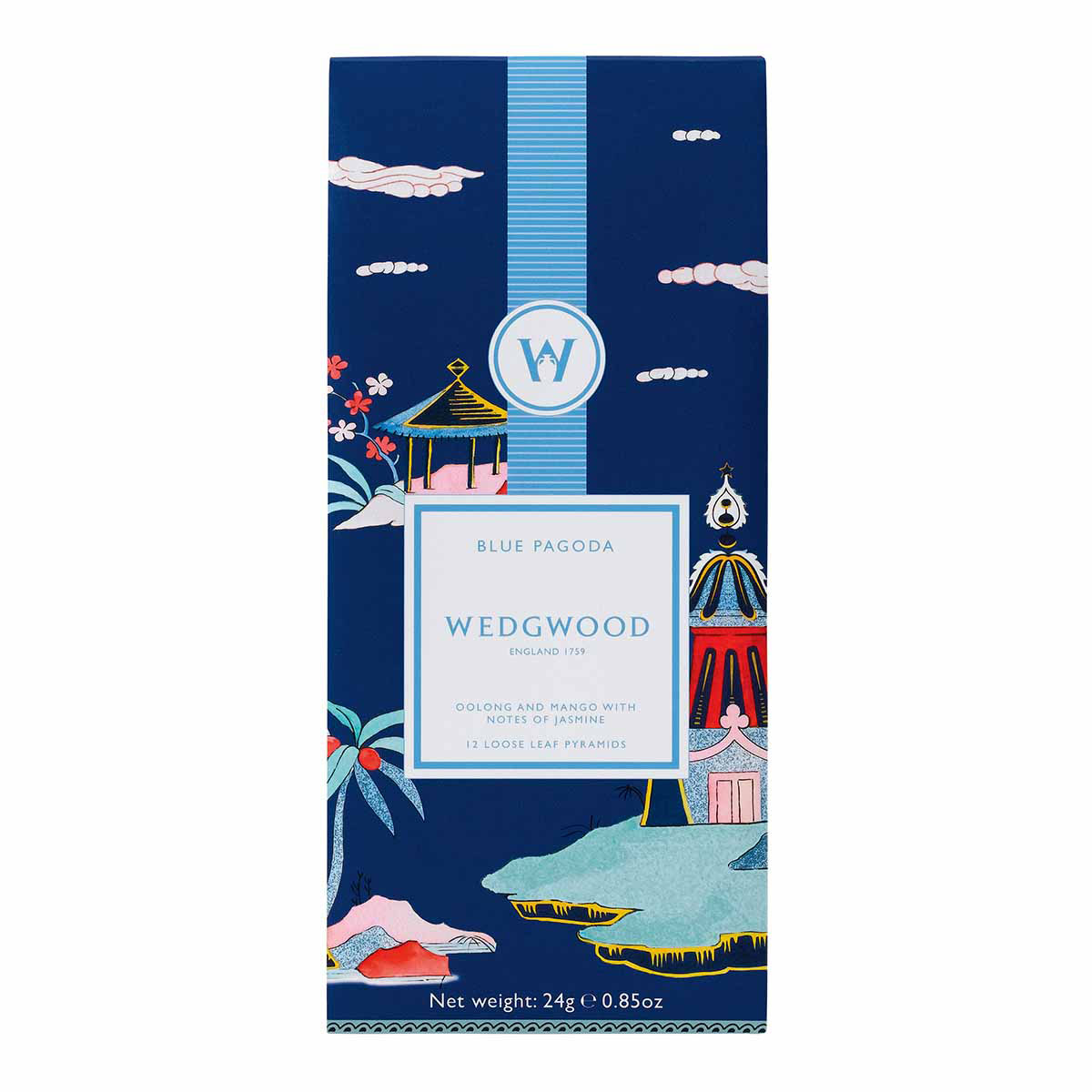 Wedgwood Wonderlust Blue Pagoda Oolong Tea, Box Set of 12