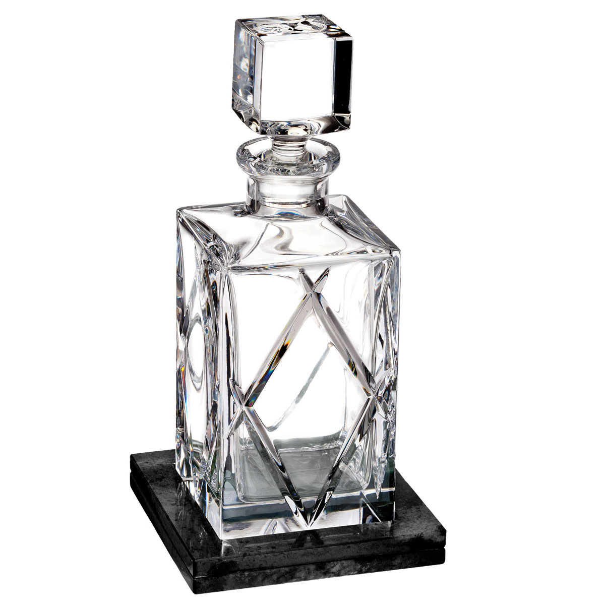 Waterford Crystal, Olann Crystal Decanter Square With Marble Coaster