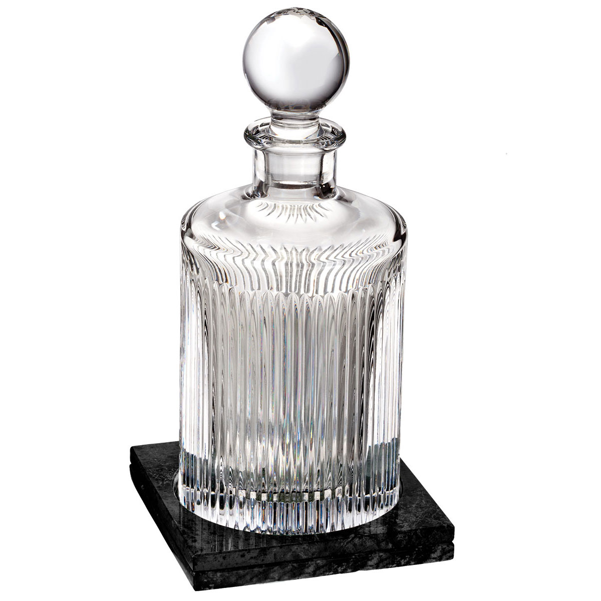 Waterford Crystal, Aras Crystal Decanter Round With Marble Coaster