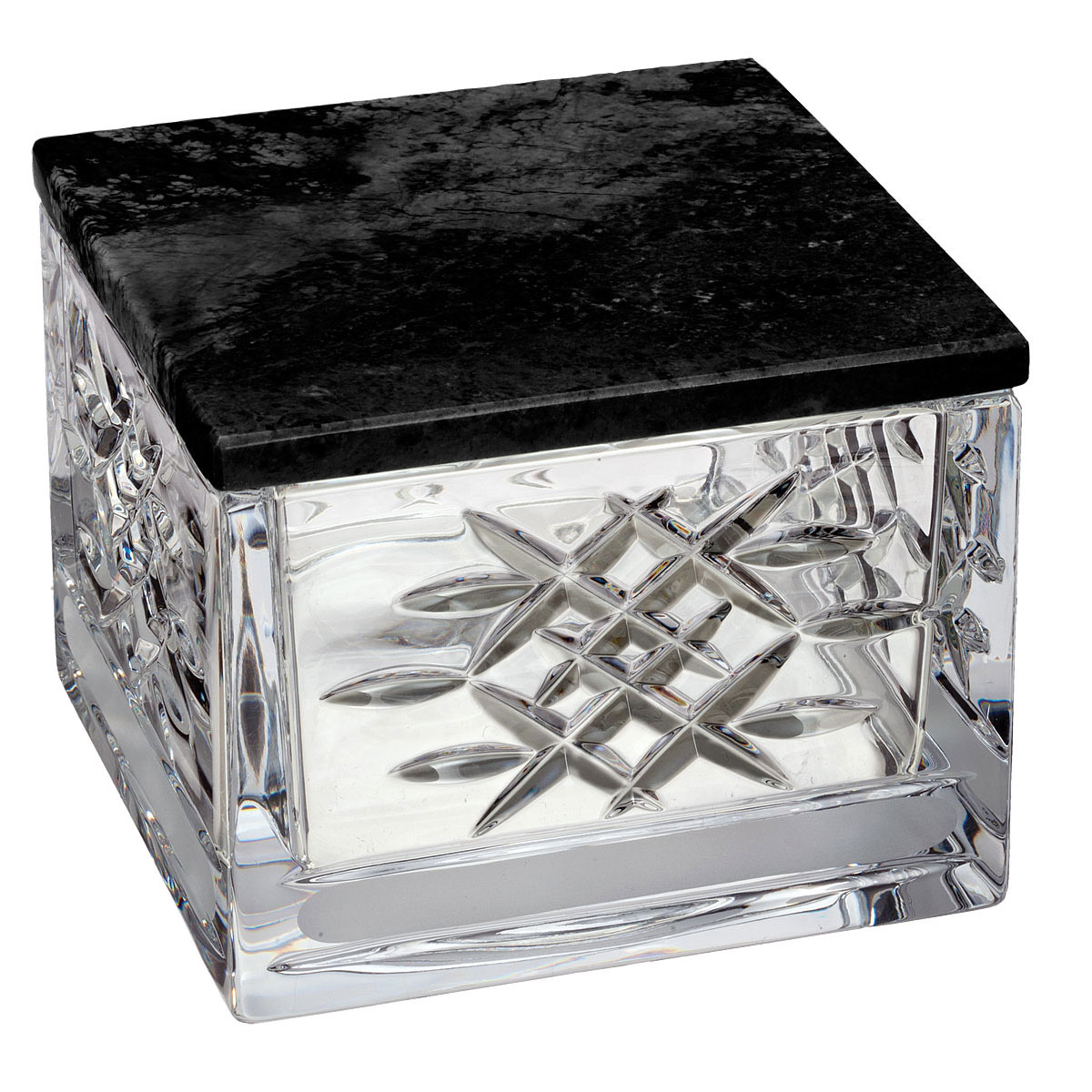 Waterford Crystal, Lismore Revolution Covered Box, With Marble Lid