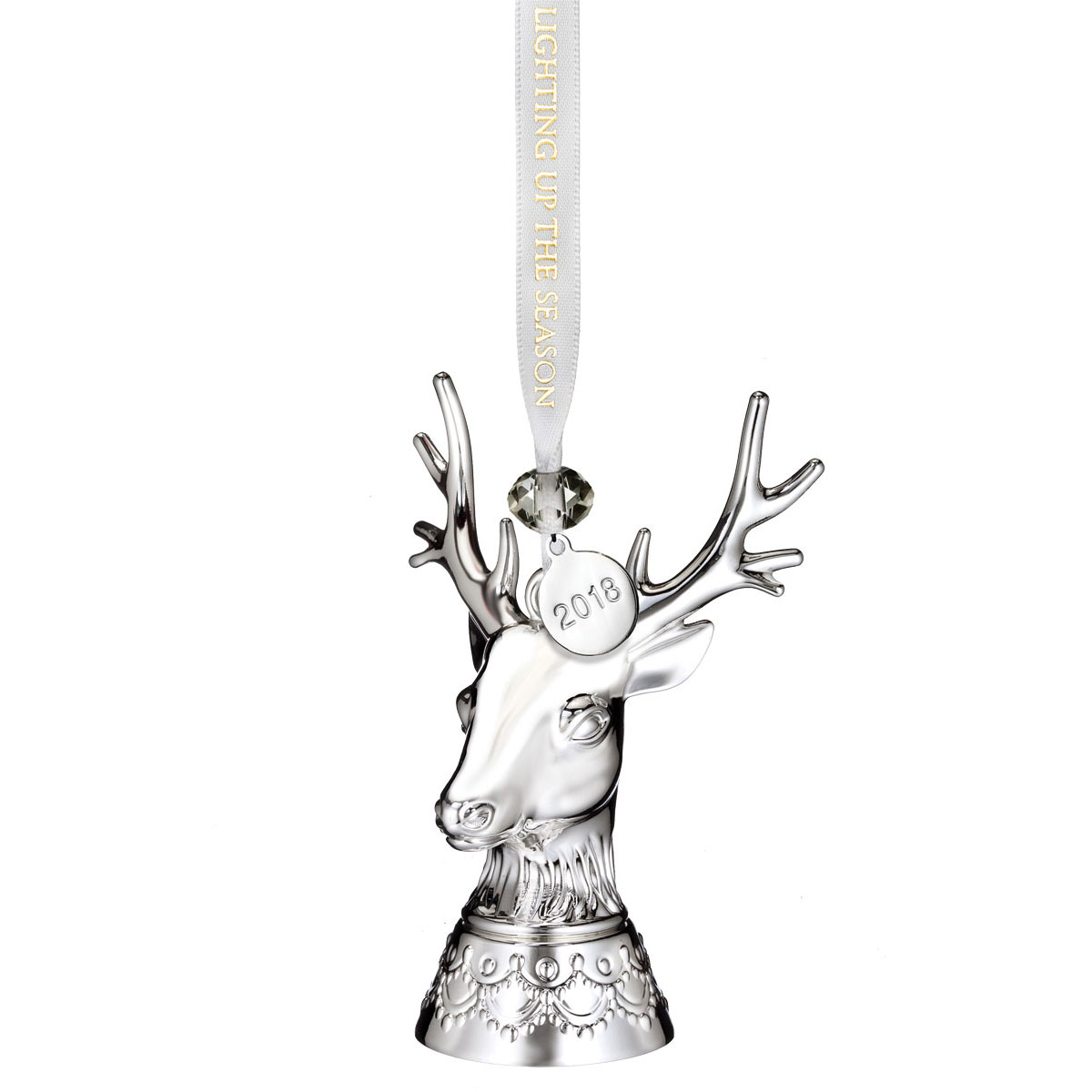 Waterford 2018 Silver Stag Christmas Ornament