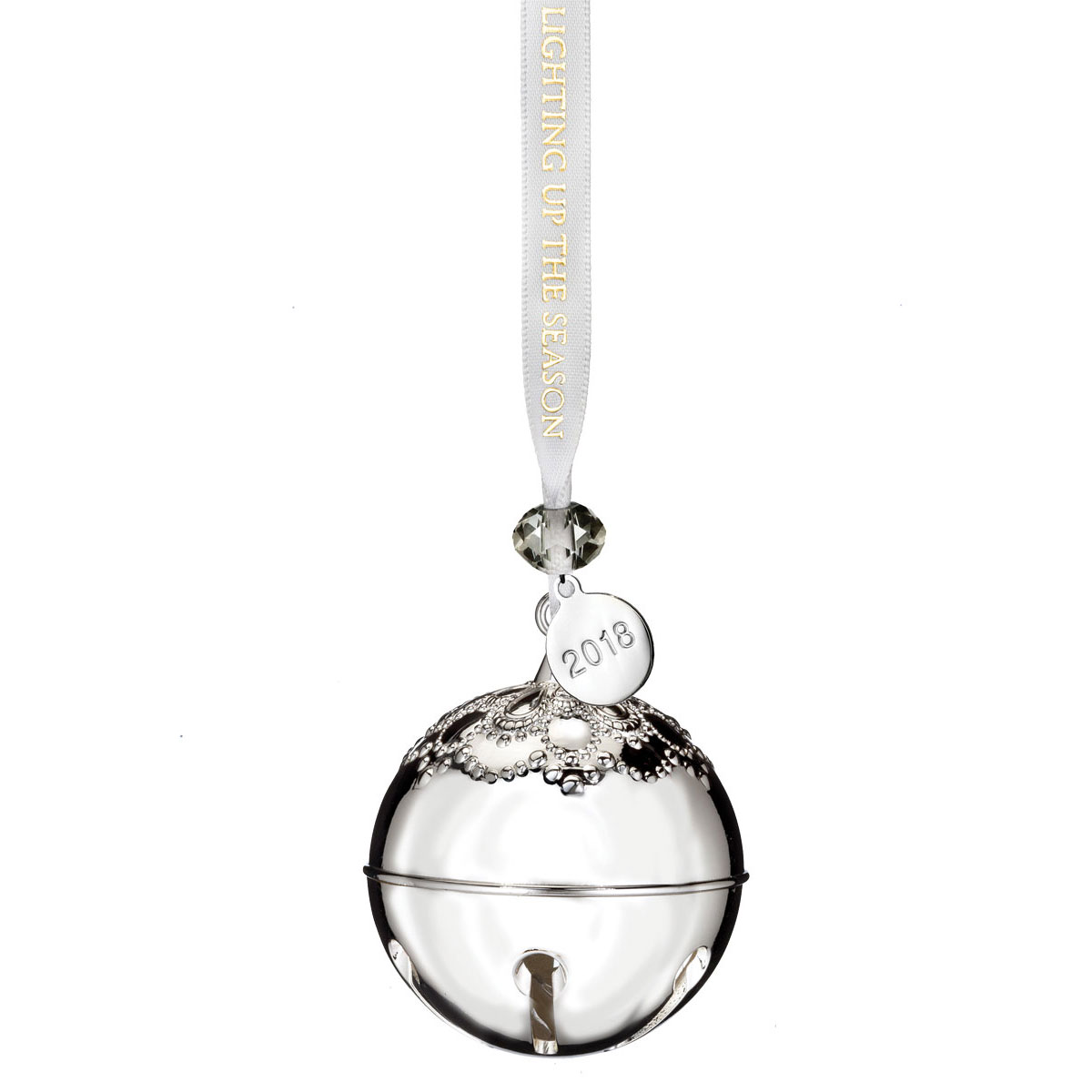 Waterford 2018 Silver Dated Bell Christmas Ornament