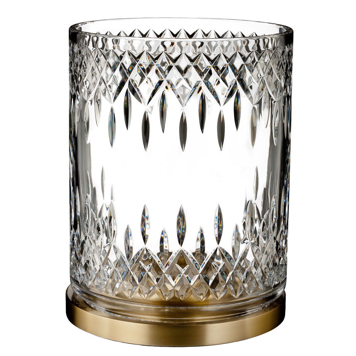 Waterford Crystal, Lismore Reflection With Gold Band Hurricane