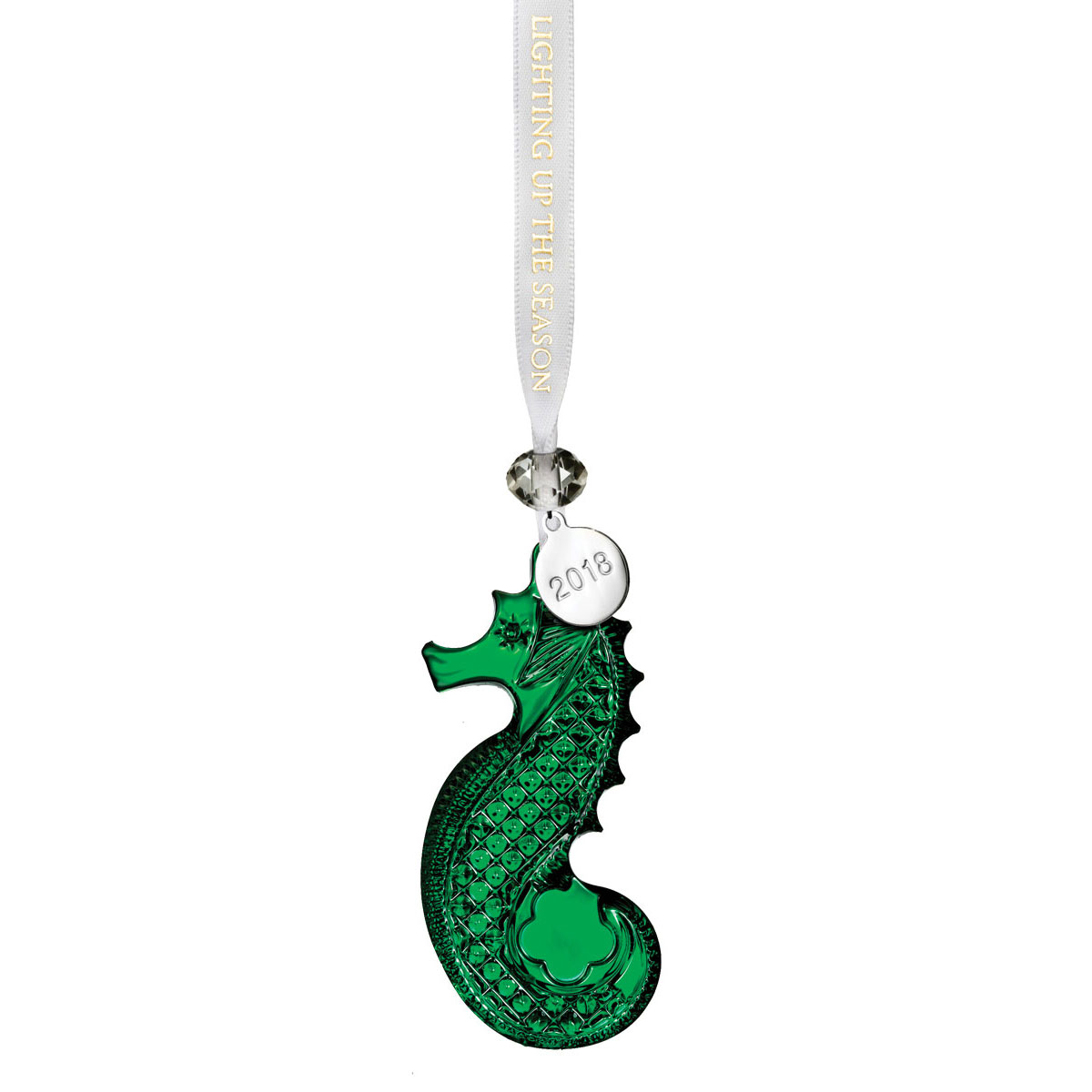 Waterford 2018 Seahorse Ornament, Green