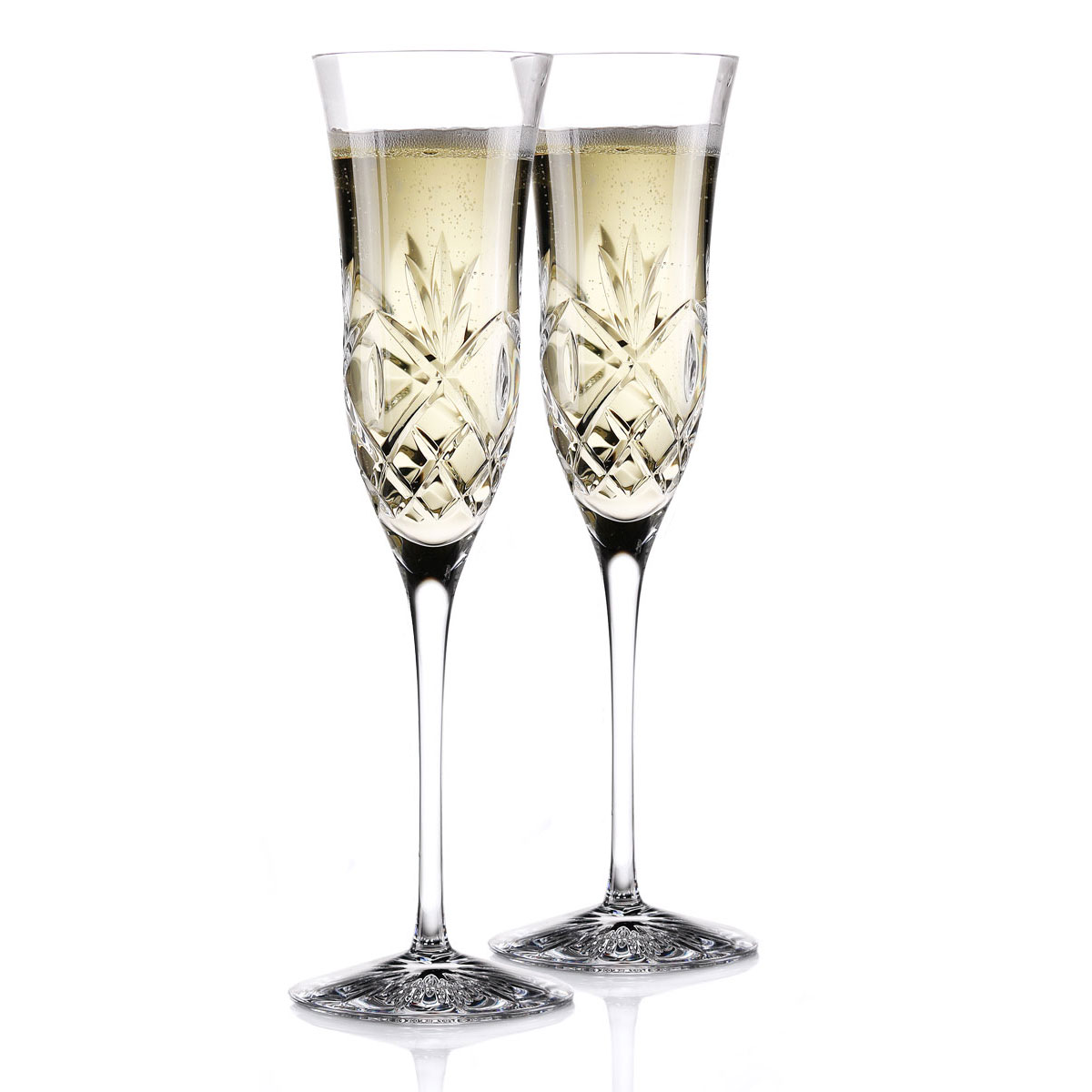 Waterford Crystal Huntley Essence Champagne Toasting Flutes Pair