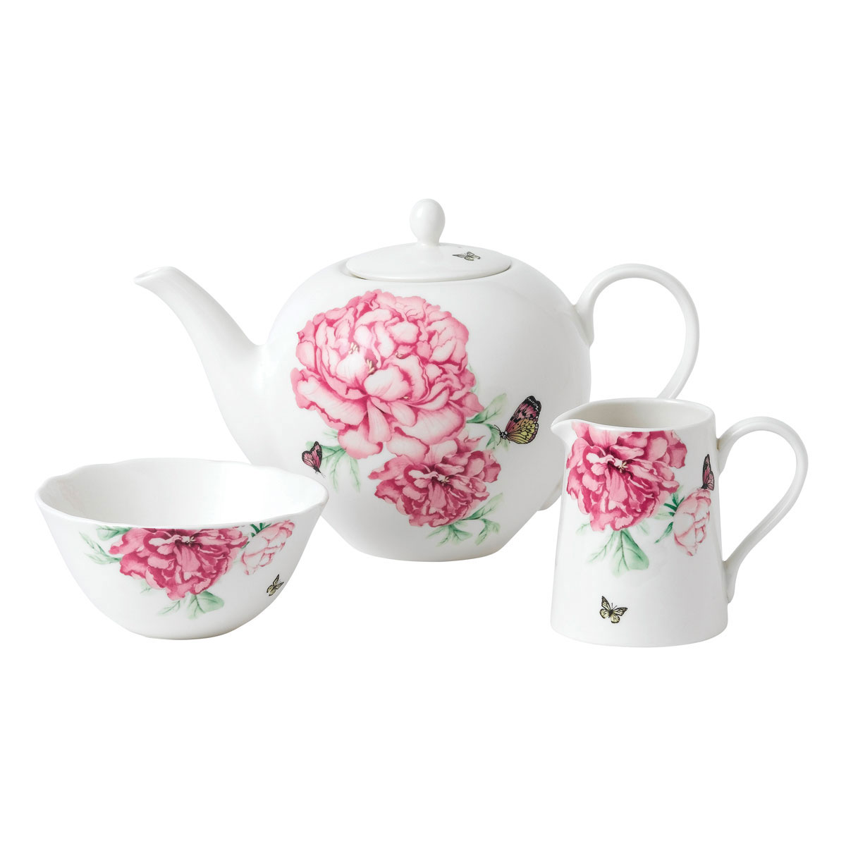 Royal Albert Everyday Friendship Teapot, Sugar and Creamer Set White