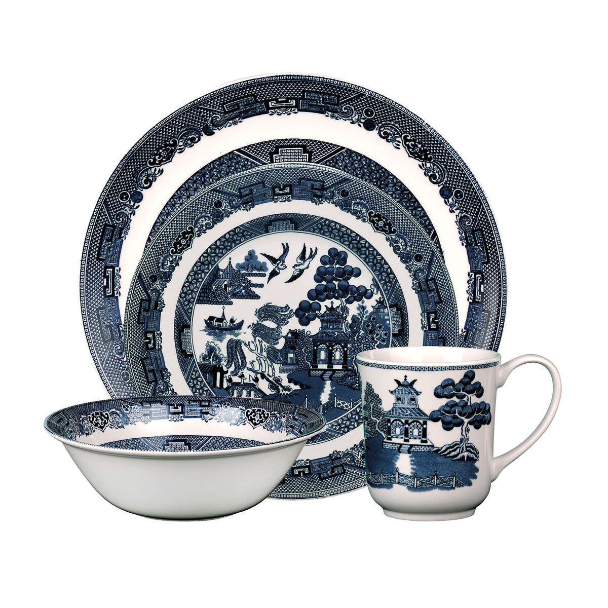 Johnson Brothers China Willow Blue 4 Piece Place Setting