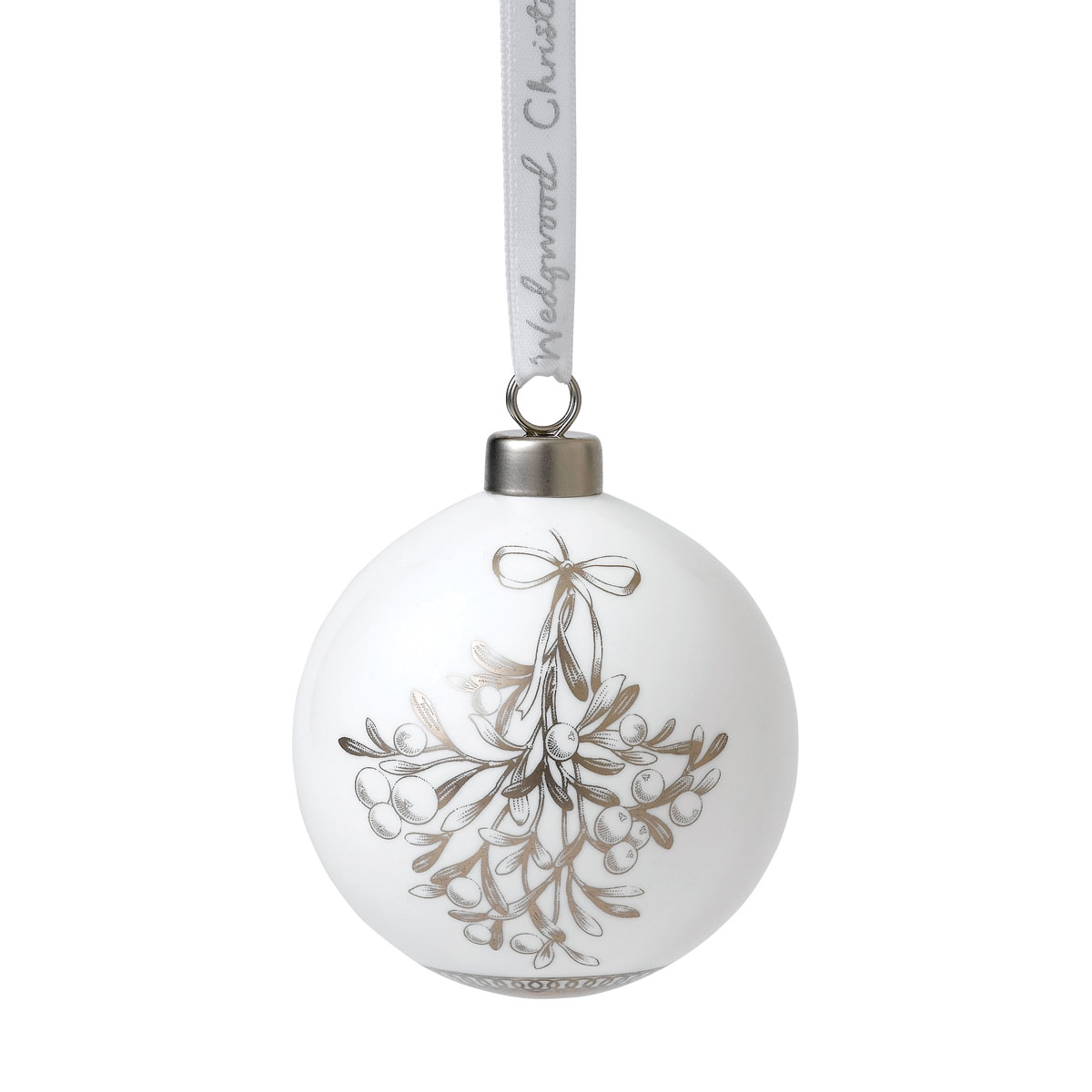 Wedgwood Fine Bone China Mistletoe Christmas Ball Ornament