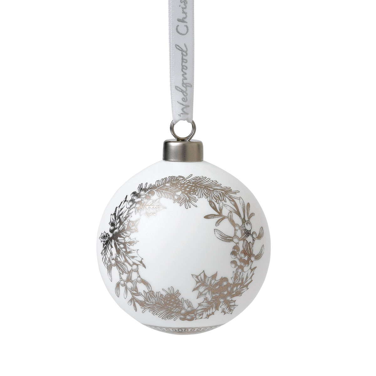 Wedgwood Fine Bone China Wreath Christmas Ball Ornament
