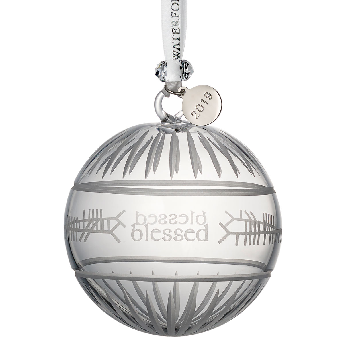 Waterford Crystal 2019 Ogham Blessed Ball Christmas Ornament