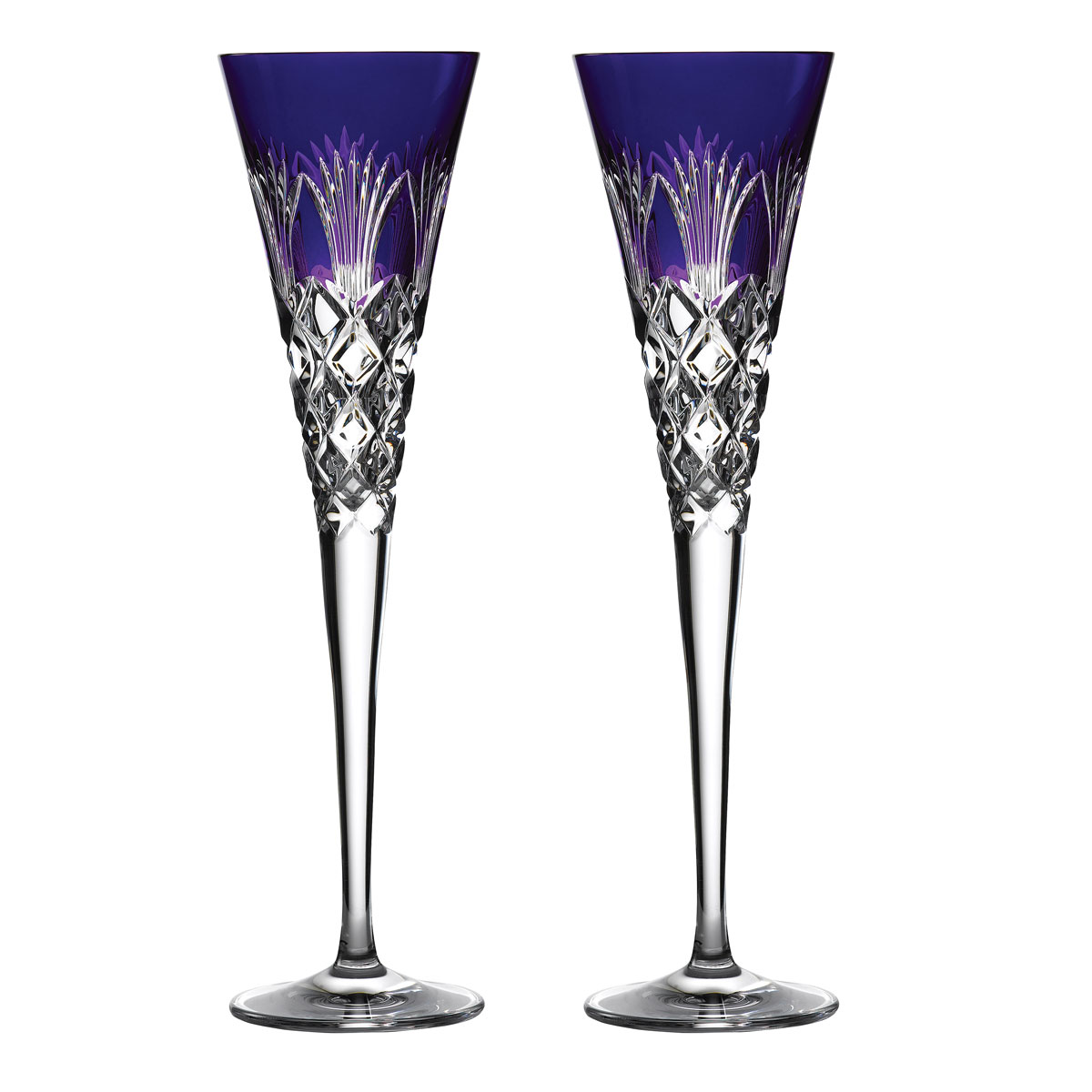 Waterford Crystal 2020 Times Square Ultra Violet Flutes, Pair
