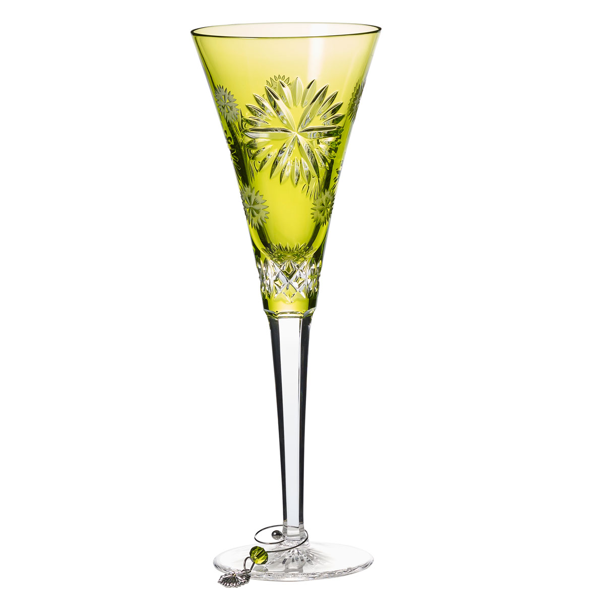 Waterford Crystal, Snowflake Wishes Prosperity Prestige Edition Lime Flute, Single