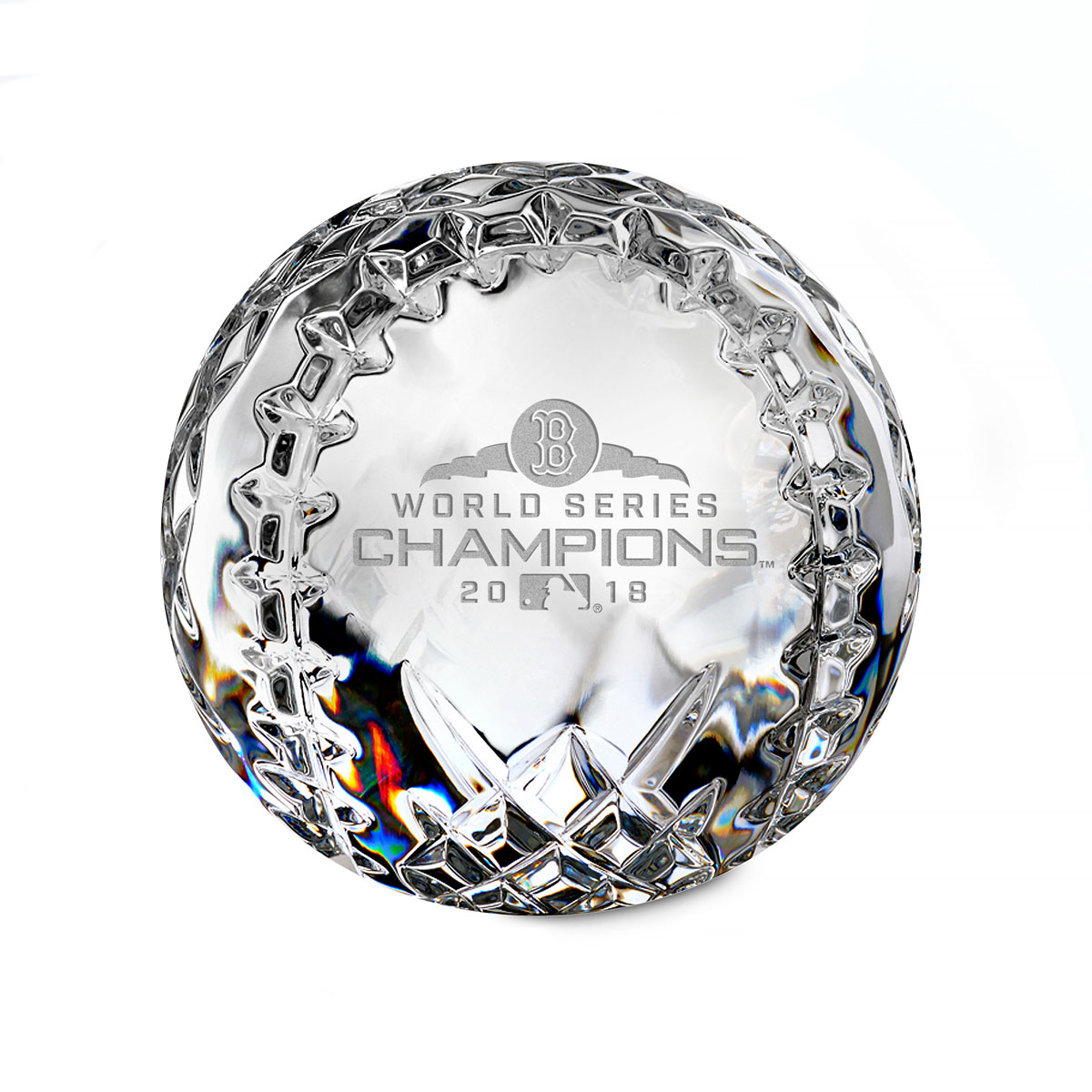 Waterford Crystal 2018 MLB World Series Boston Red Sox Baseball Paperweight, Limited Edition