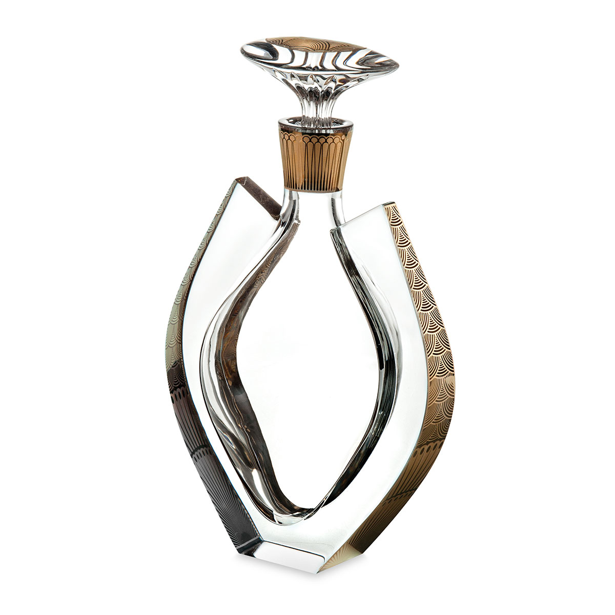 Vista Alegre Crystal Fenix Case with Whisky Decanter with Gold