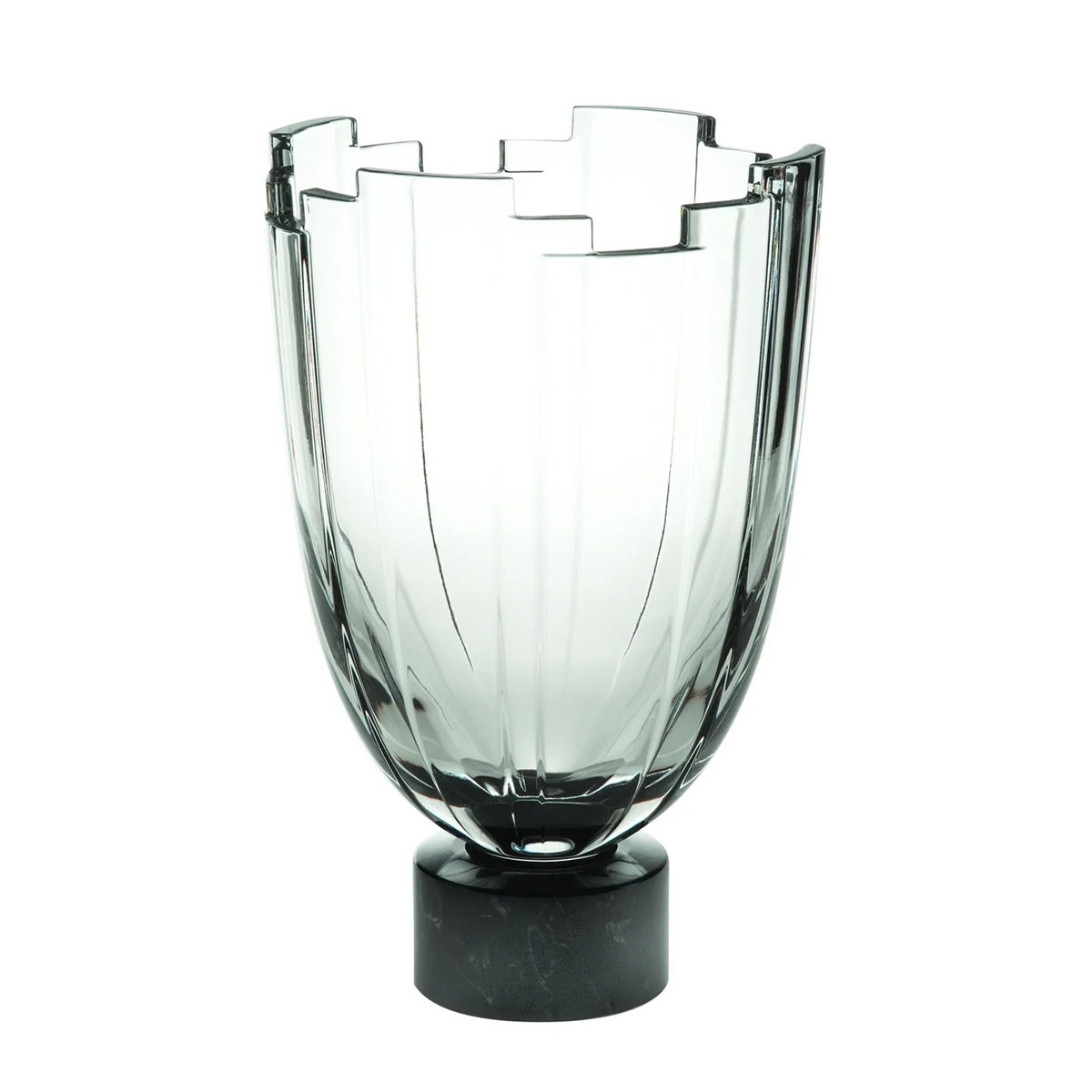 Vista Alegre Crystal Odeon Case with Vase with Marble Base