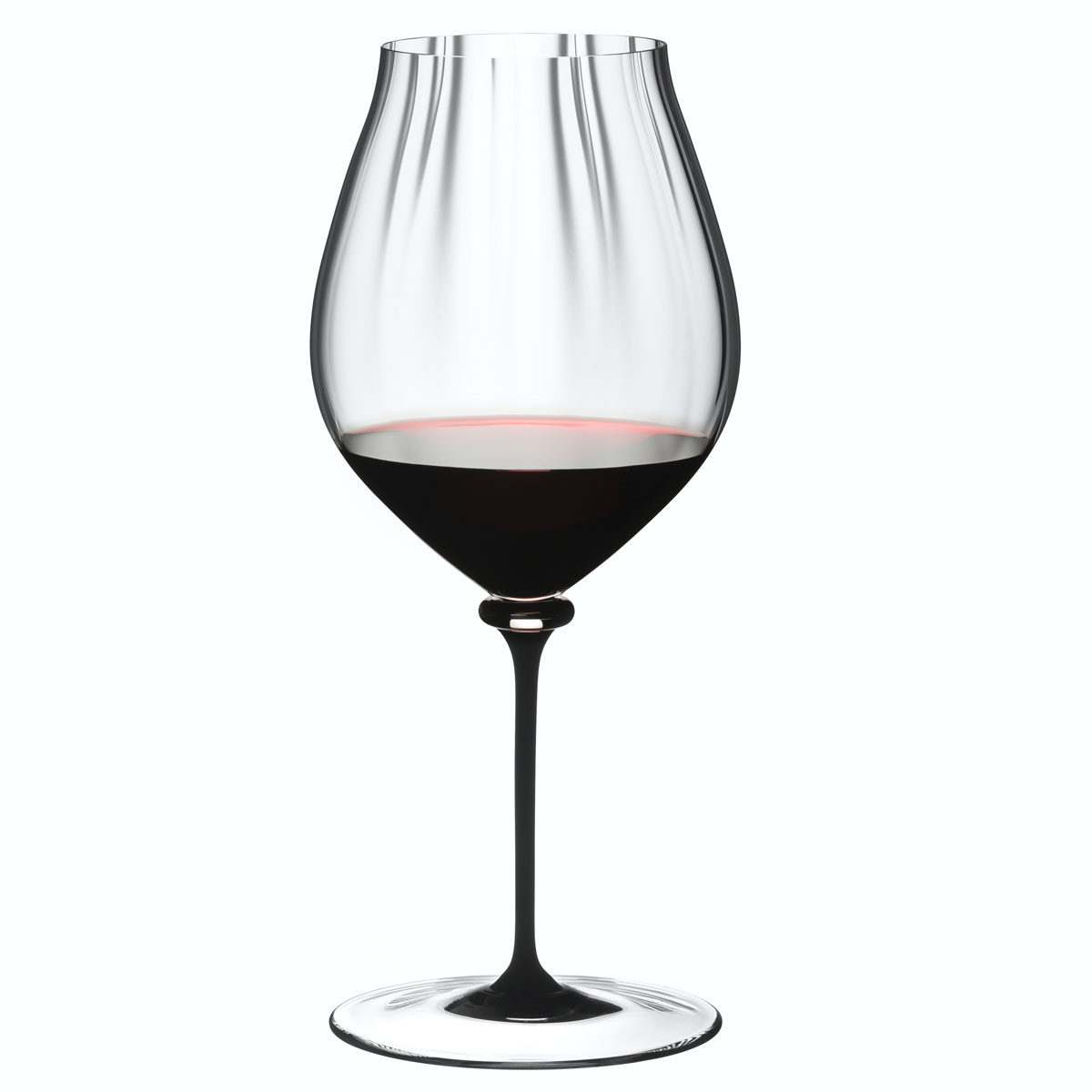 Riedel Fatto A Mano Performance Pinot Noir, Black Stem, Clear Base Glass, Single