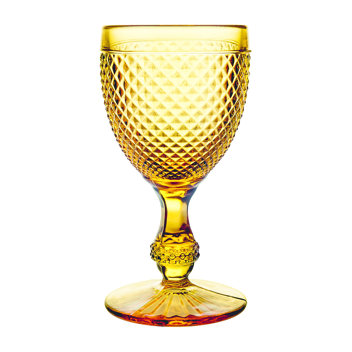 Vista Alegre Glass Bicos Amber Set with 4 Water Goblets