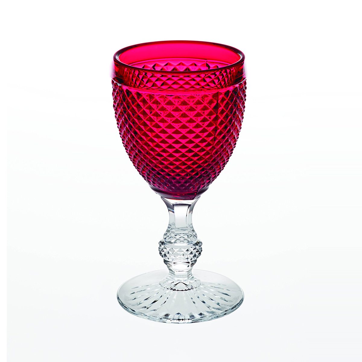 Vista Alegre Glass Bicos Bicolor Goblet with Red Top
