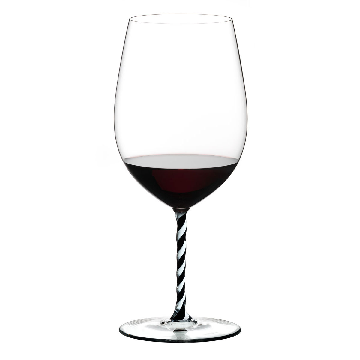 Riedel Fatto A Mano, Cabernet, Merlot, Black and White Twist Wine Glass