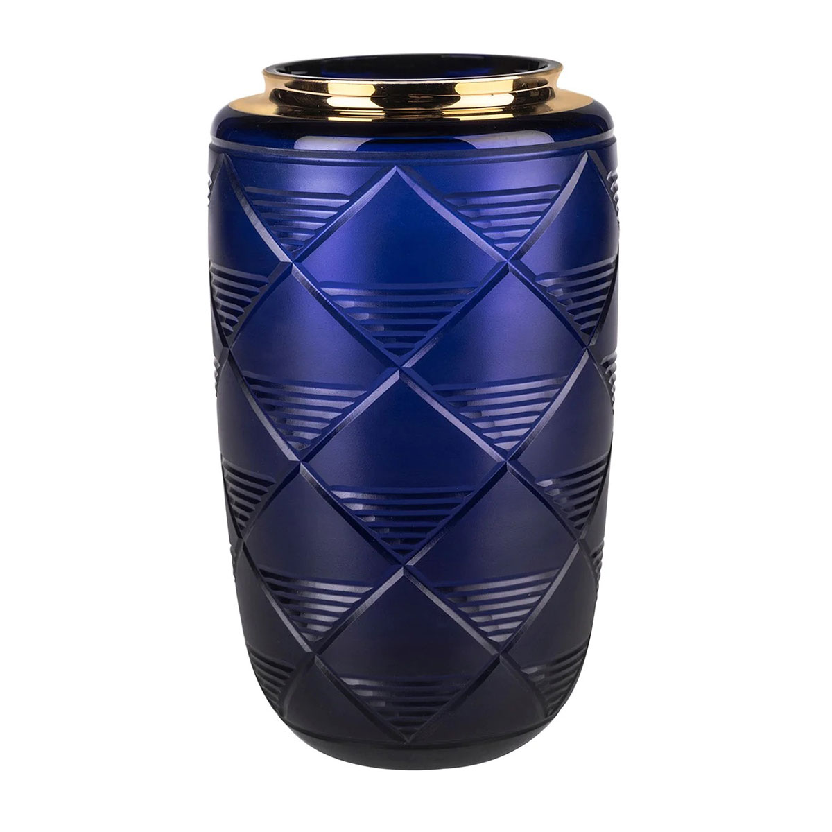 Vista Alegre Glass Jet Blue Case with Medium Vase
