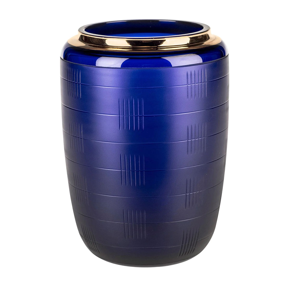 Vista Alegre Glass Jet Blue Case with Small Vase