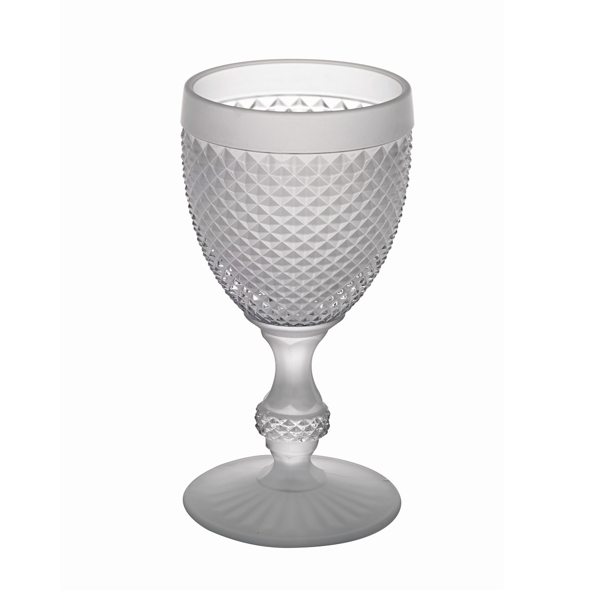 Vista Alegre Glass Bicos Frosted White Goblet, Set of 4