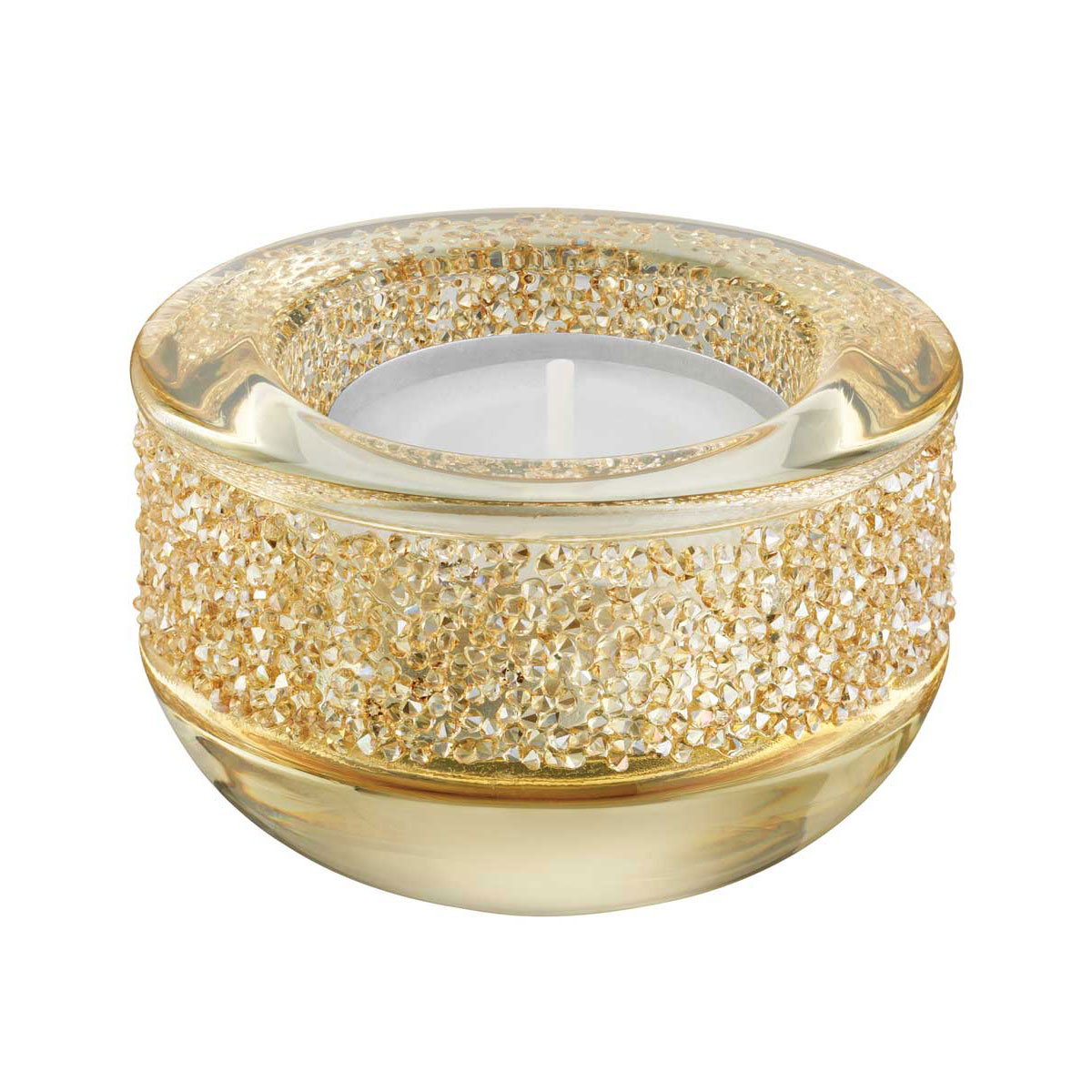 Swarovski Crystal, Shimmer Gold Tea Light, Single