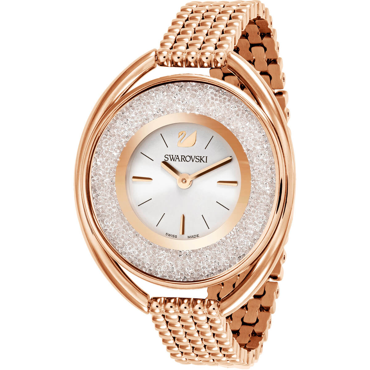Swarovski Rose Gold and Crystal Crystalline Oval Watch