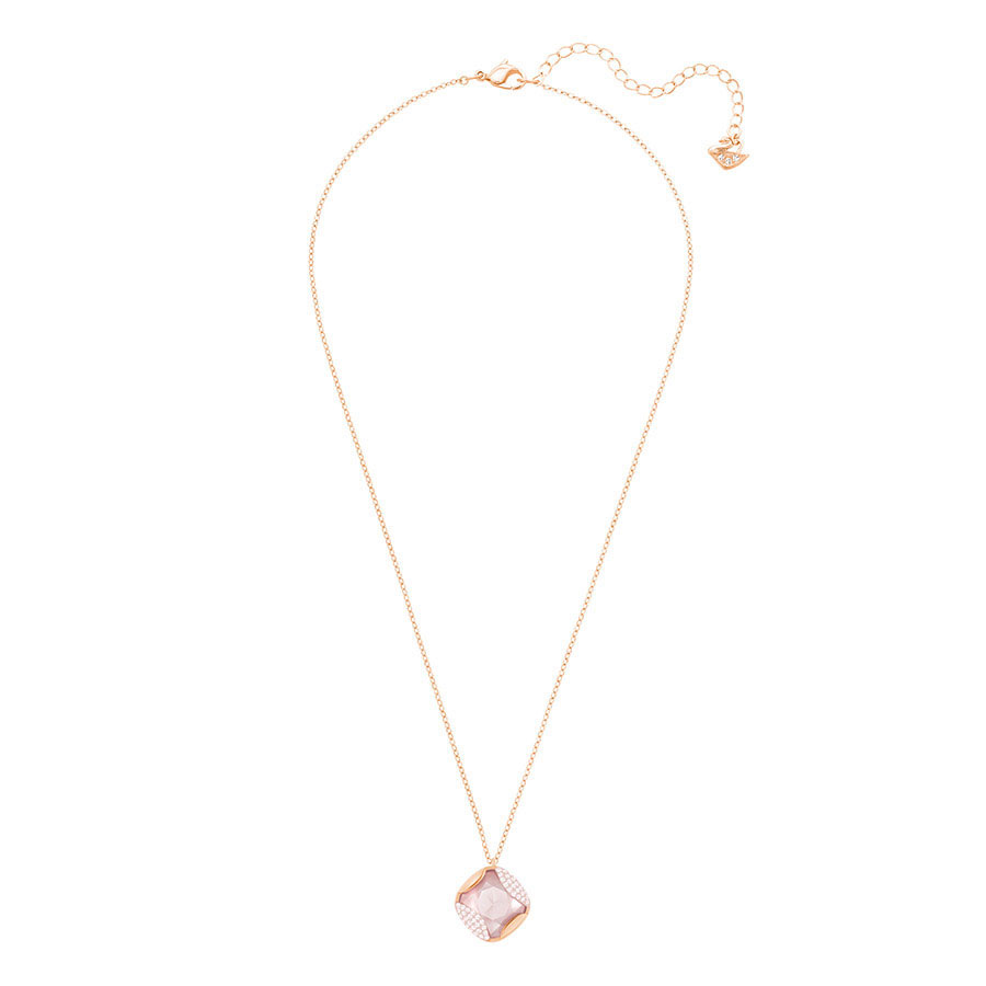 Swarovski Necklace Heap Pendant Necklace Pink Crystal Rose Gold