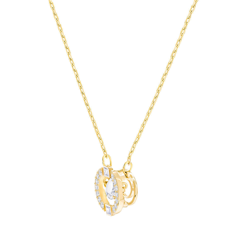 Swarovski Sparkling Dance Round Necklace, White, Gold
