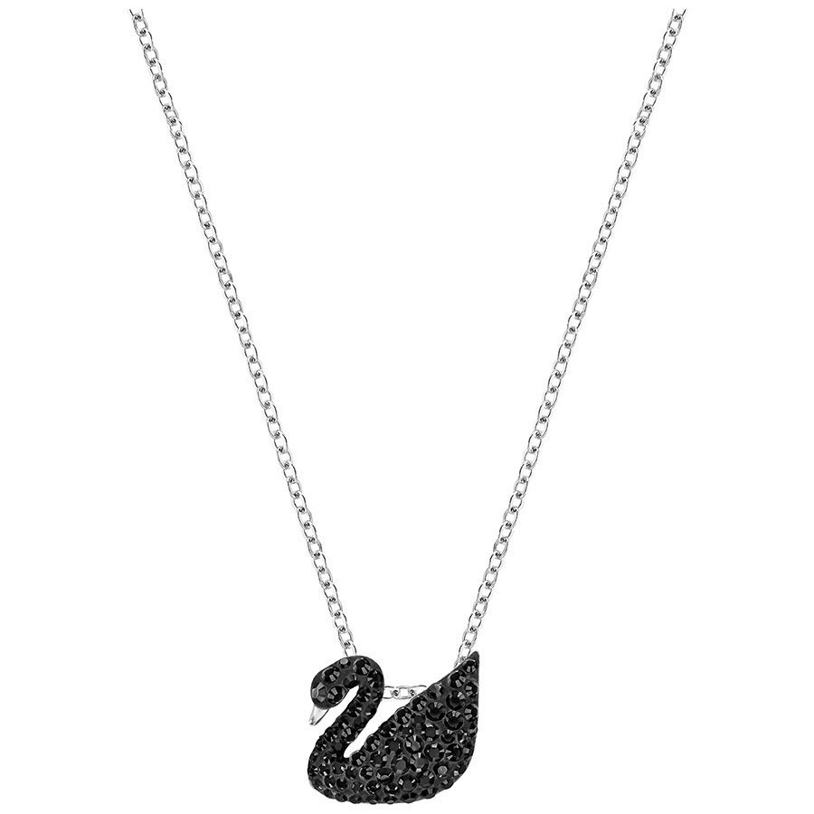 Swarovski Iconic Swan Pendant, Black, Rhodium