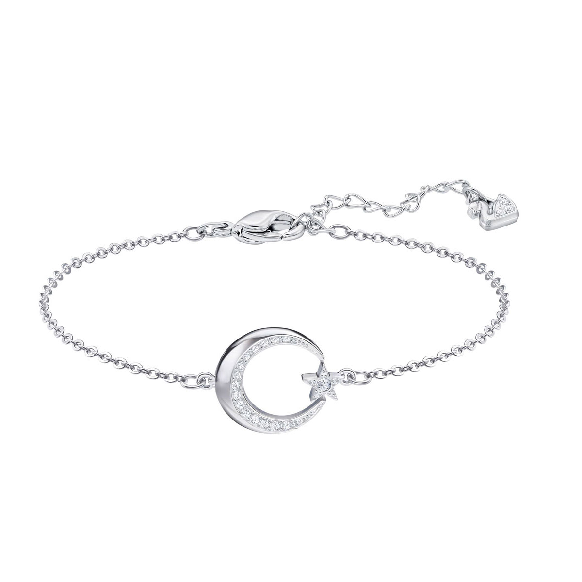 Swarovski Crescent Star Bracelet, White, Rhodium