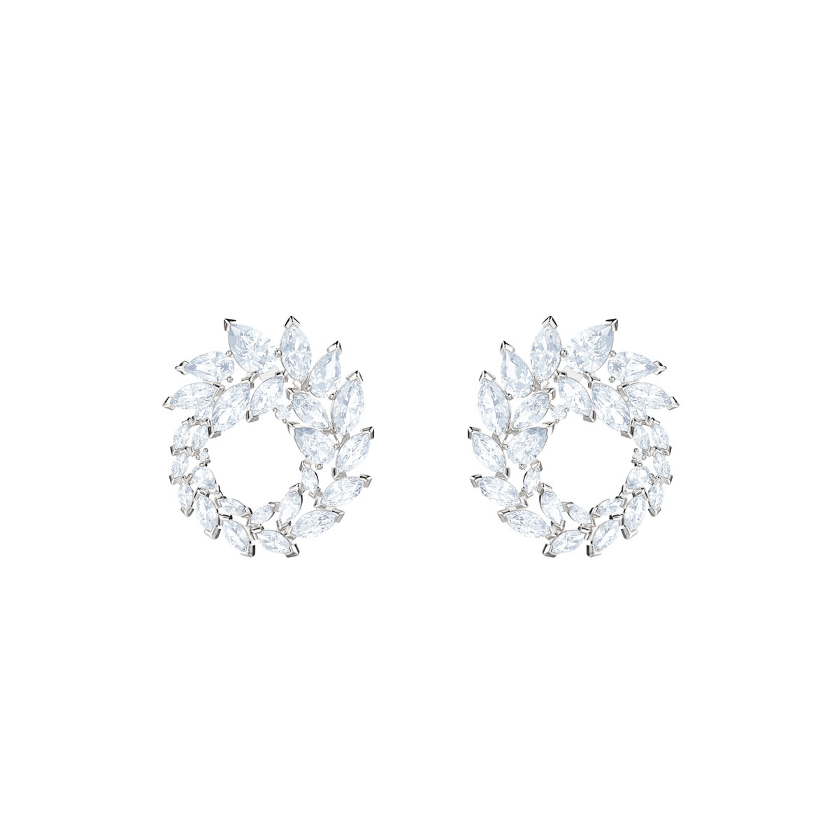 Swarovski Louison Earrings, White, Rhodium