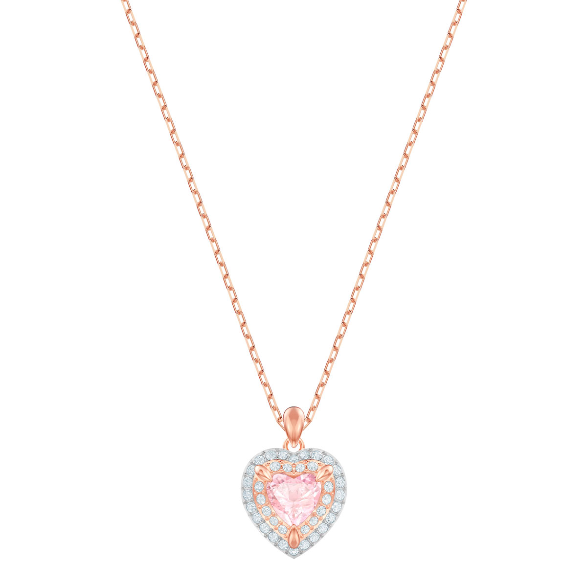 Swarovski Rose Gold One Heart Pendant Necklace