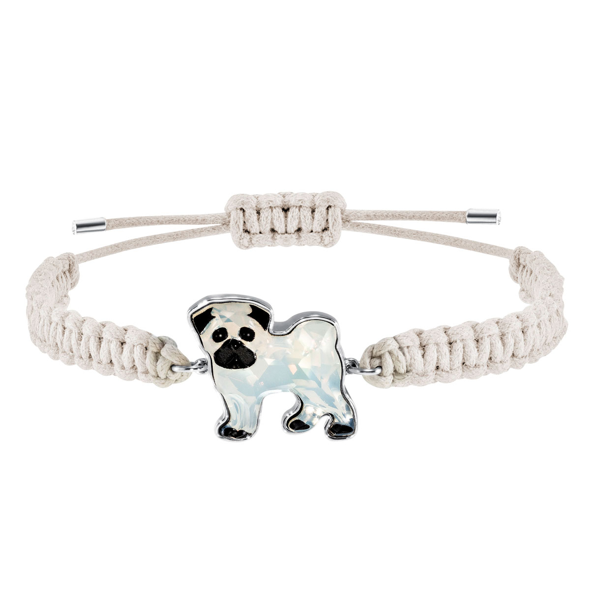 Swarovski Pets Mops Bracelet, White, Rhodium