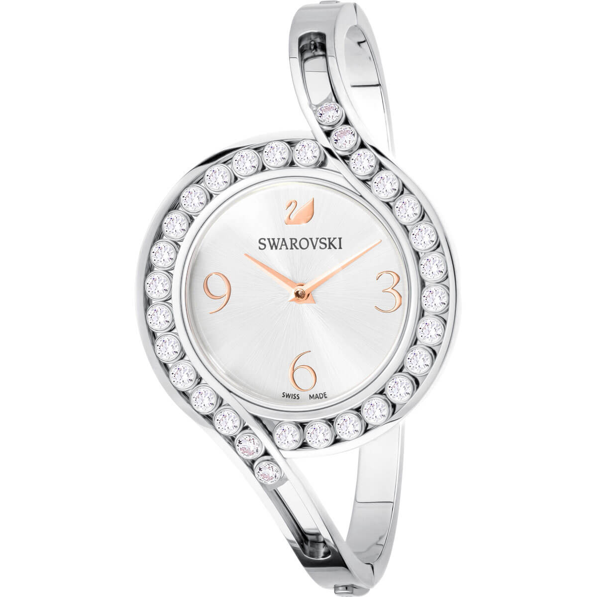 Swarovski Lovely Crystals Bangle Watch, Metal bracelet, White, Stainless steel