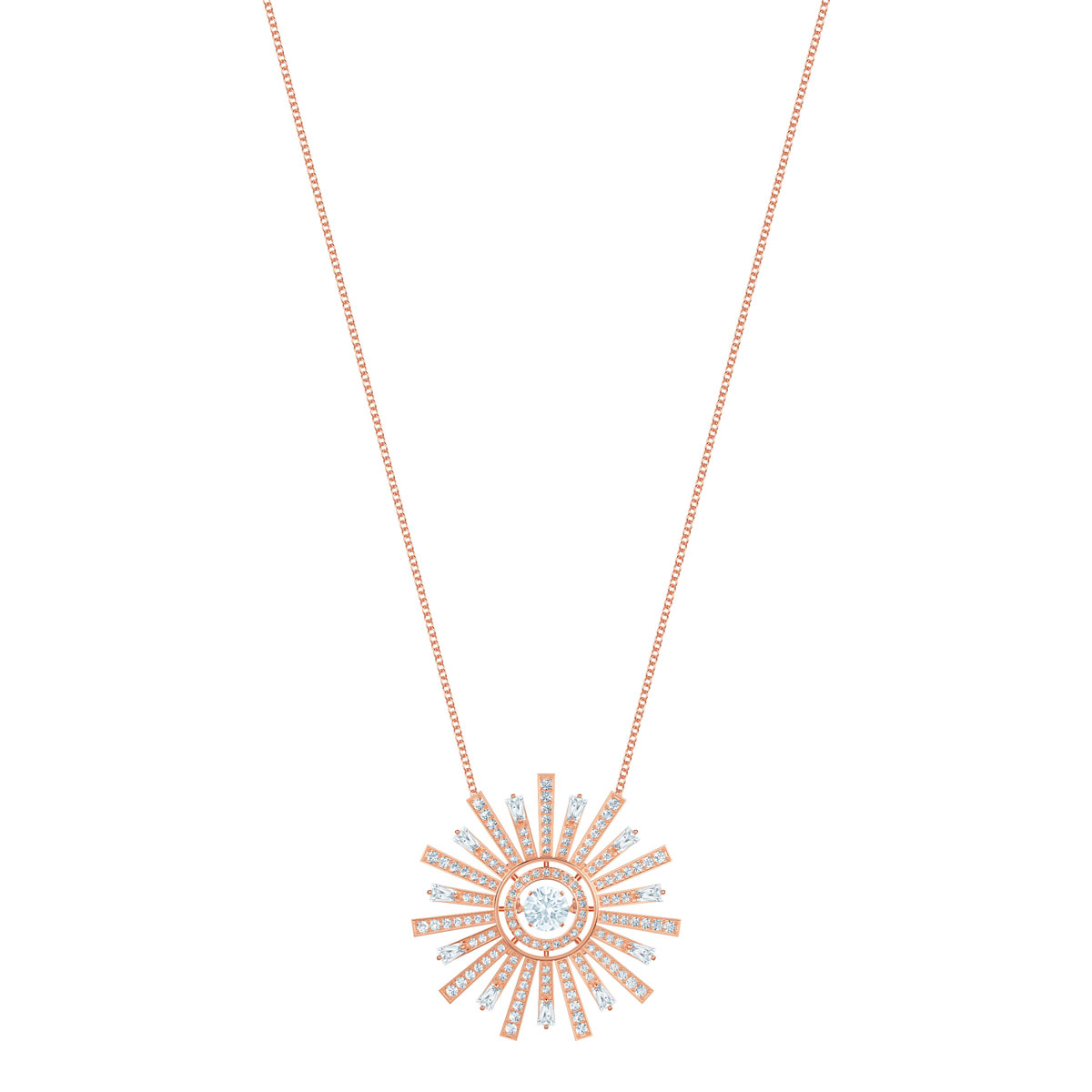 Swarovski Sunshine Necklace, White, Rose Gold