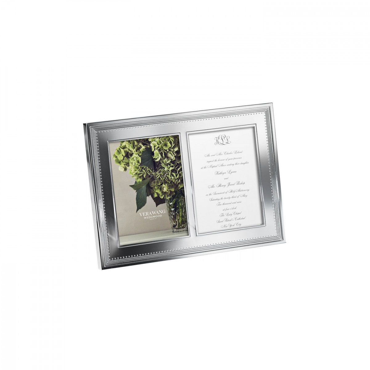 Vera Wang Wedgwood Grosgrain 5x7 Double Invitation Metal Picture Frame