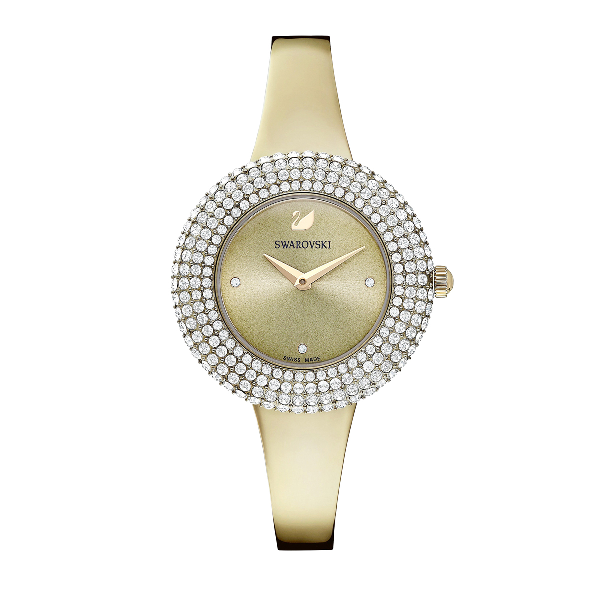 Swarovski Crystal Rose Watch, Metal Bracelet, Golden, Champagne-gold tone