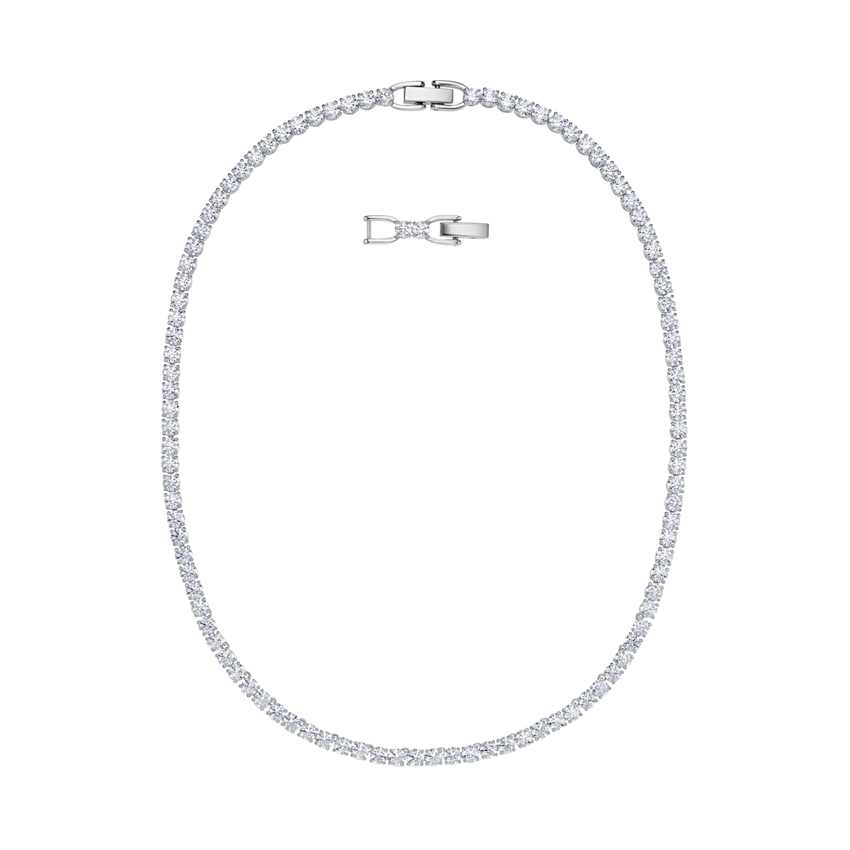 Swarovski Crystal and Rhodium Tennis Deluxe Necklace