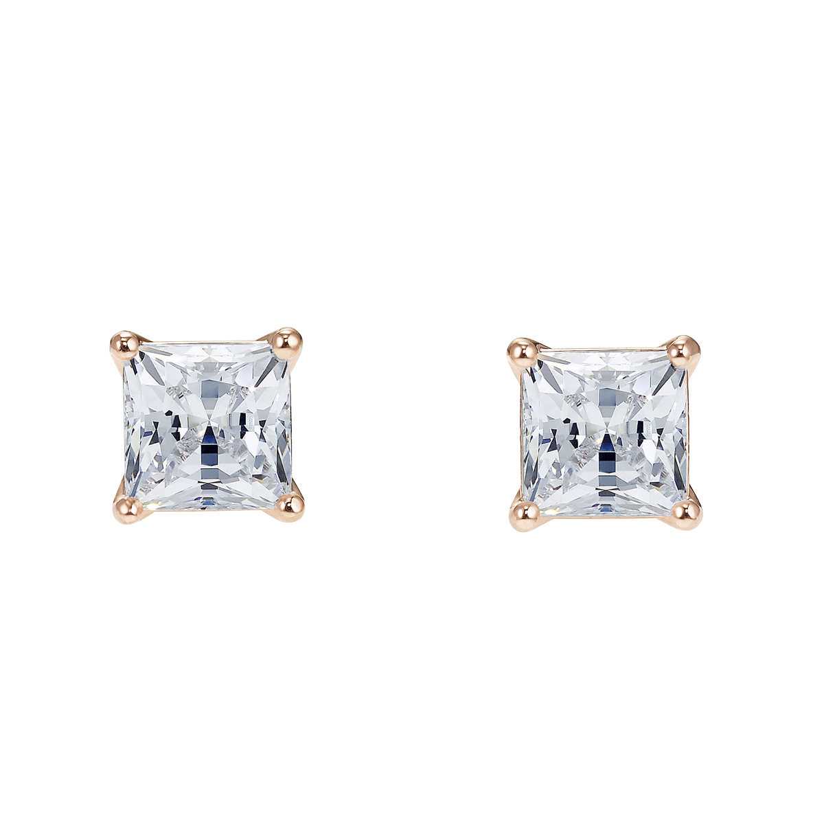 Swarovski Crystal and Rose Gold Attract Pierced Earrings, Pair